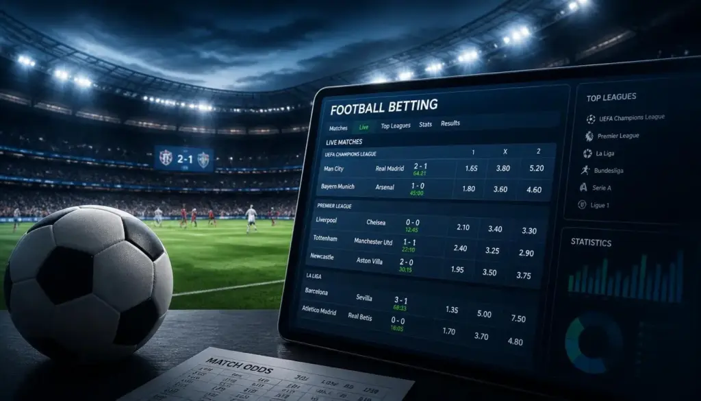 Football betting illustration