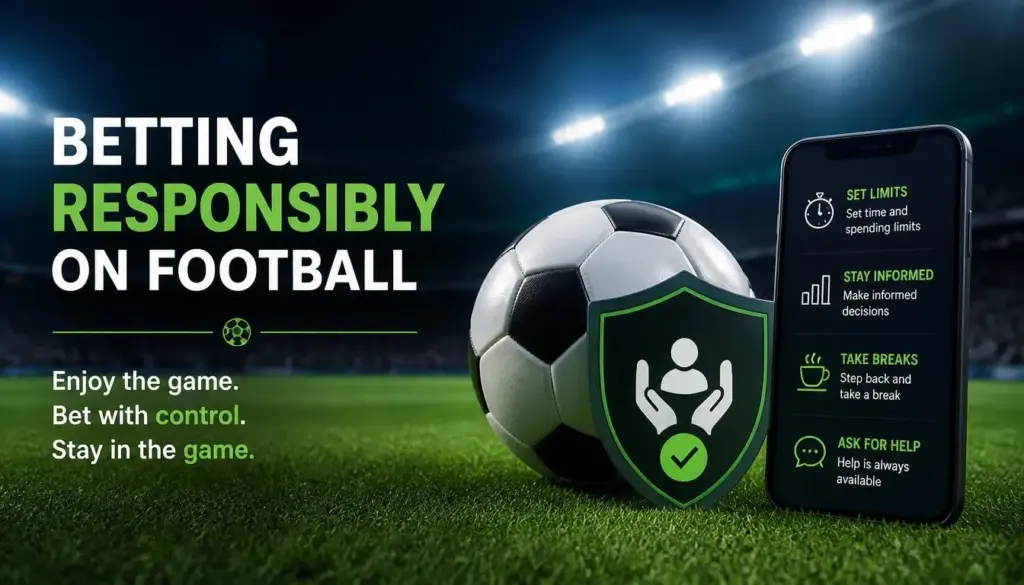 Football betting responsible gambling illustration